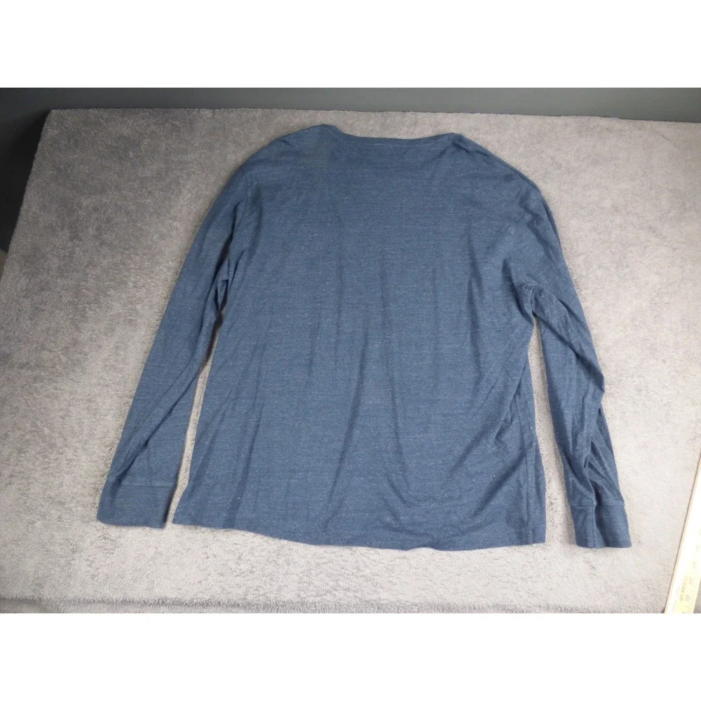 Polo Ralph Lauren Mens XL Blue Heathered Long Sleeve Pocket T-Shirt Pony Logo
